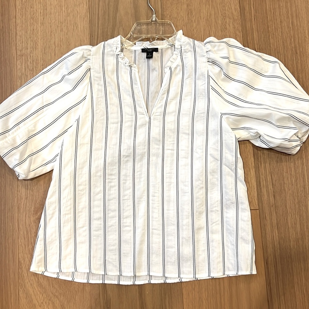 Stripped black on white Ann Taylor top. Never used , no tags.